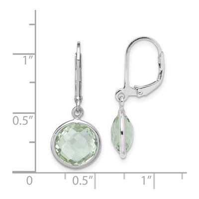 Sterling Silver Prasiolite Leverback Earrings – view 5