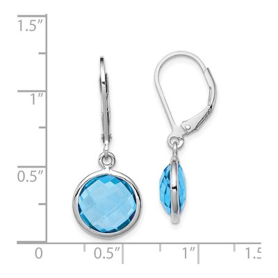 Sterling Silver Swiss Blue Topaz Leverback Earrings – view 5