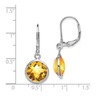 Sterling Silver Citrine Leverback Earrings – view 5