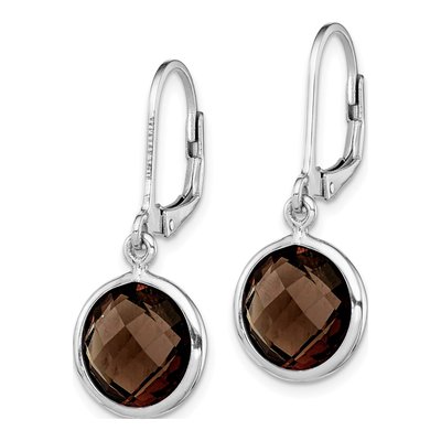 Sterling Silver Smoky Quartz Leverback Earrings – view 3