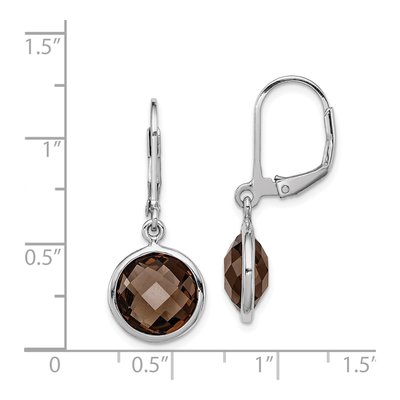 Sterling Silver Smoky Quartz Leverback Earrings – view 5