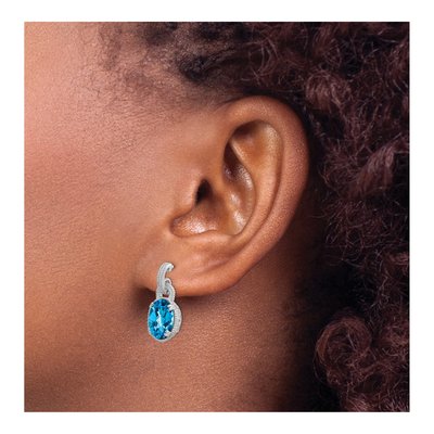 Sterling Silver Swiss Blue Topaz Dangle Earrings – view 4