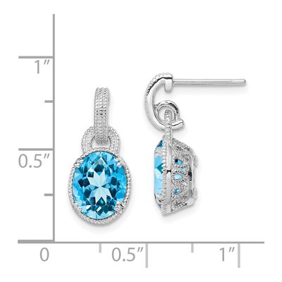 Sterling Silver Swiss Blue Topaz Dangle Earrings – view 5