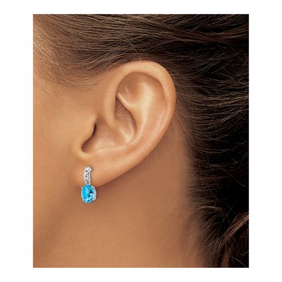 Sterling Silver Swiss Blue Topaz Dangle Earrings – view 4