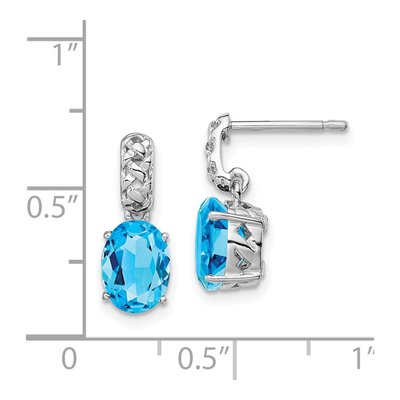 Sterling Silver Swiss Blue Topaz Dangle Earrings – view 5