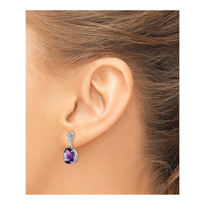 Sterling Silver Amethyst Dangle Earrings – view 4