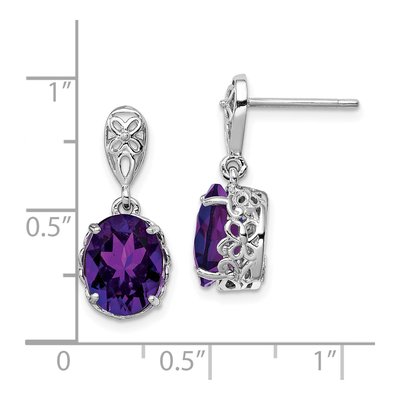 Sterling Silver Amethyst Dangle Earrings – view 5