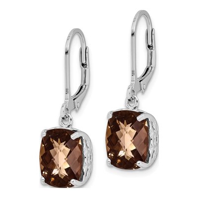 Sterling Silver Smoky Quartz Leverback Earrings – view 3