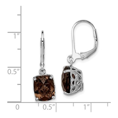 Sterling Silver Smoky Quartz Leverback Earrings – view 6