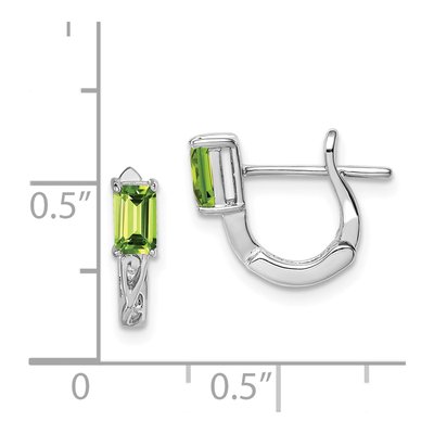 Sterling Silver 12mm Peridot Huggie Hoop Earrings – view 5