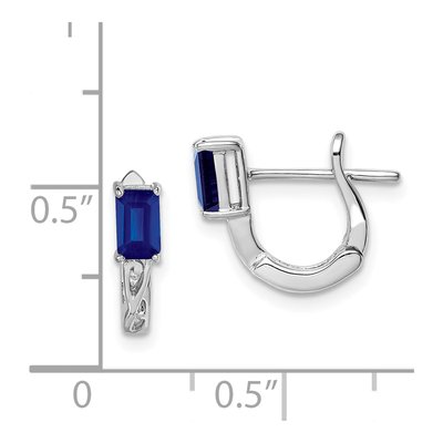 Sterling Silver 12mm Sapphire Huggie Hoop Earrings – view 5