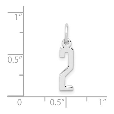 Sterling Silver Number 2 Pendant – view 4