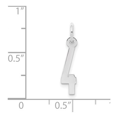 Sterling Silver Number 4 Charm – view 4