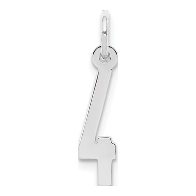 Sterling Silver Number 4 Charm