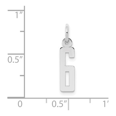 Sterling Silver Number 6 Charm – view 4