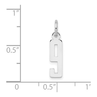 Sterling Silver Number 9 Charm – view 4