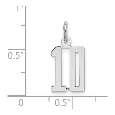 Sterling Silver Number 10 Pendant – view 4