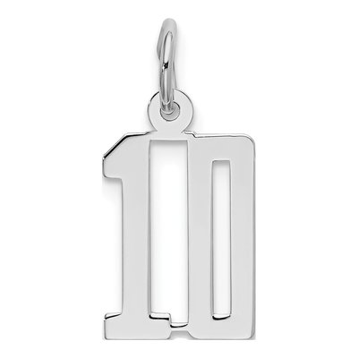 Sterling Silver Number 10 Pendant