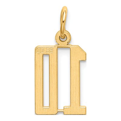 Sterling Silver Gold-Plated Number 10 Charm – view 3