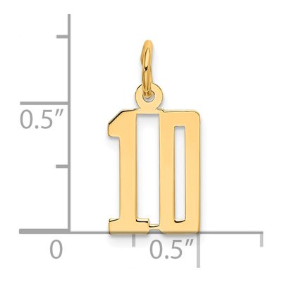 Sterling Silver Gold-Plated Number 10 Charm – view 4