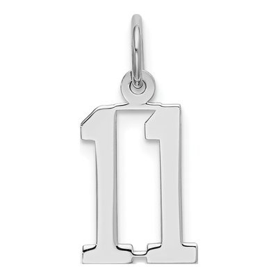 Sterling Silver Number 11 Charm