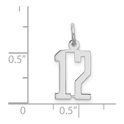 Sterling Silver Number 12 Charm – view 4