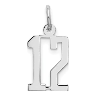 Sterling Silver Number 12 Charm