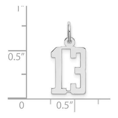 Sterling Silver Number 13 Charm – view 4