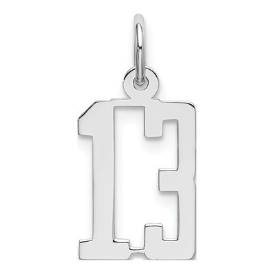 Sterling Silver Number 13 Charm