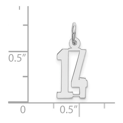 Sterling Silver Number 14 Pendant – view 4