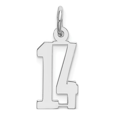 Sterling Silver Number 14 Pendant