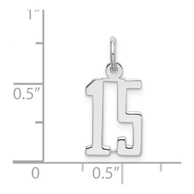 Sterling Silver Number 15 Charm – view 4