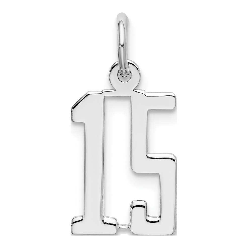 Sterling Silver Number 15 Charm