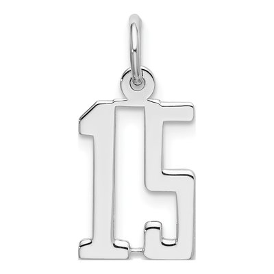 Sterling Silver Number 15 Charm