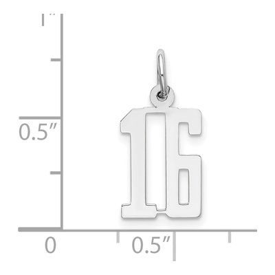 Sterling Silver Number 16 Charm – view 4
