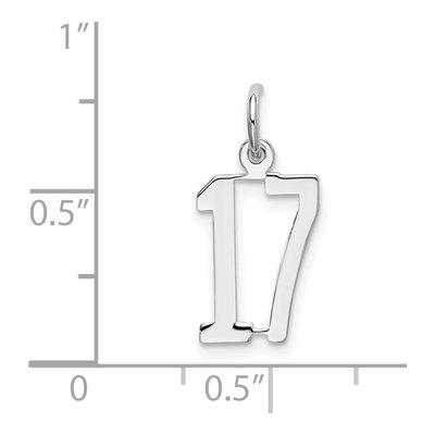 Sterling Silver Number 17 Charm – view 4