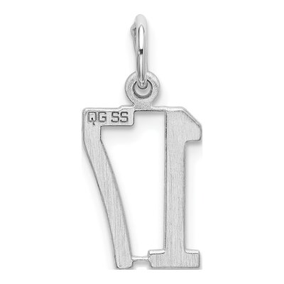 Sterling Silver Number 17 Charm – view 5