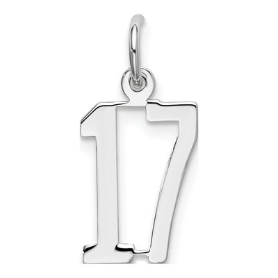Sterling Silver Number 17 Charm