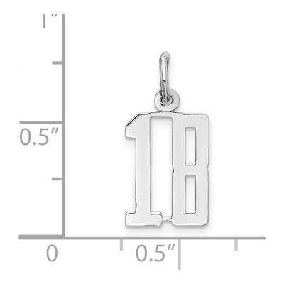 Sterling Silver Number 18 Charm – view 4