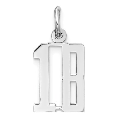 Sterling Silver Number 18 Charm