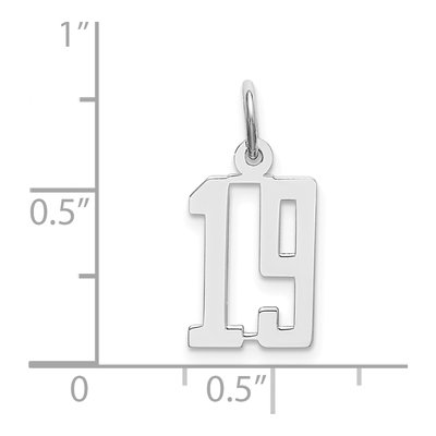 Sterling Silver Number 19 Charm – view 4