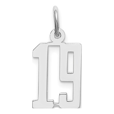 Sterling Silver Number 19 Charm