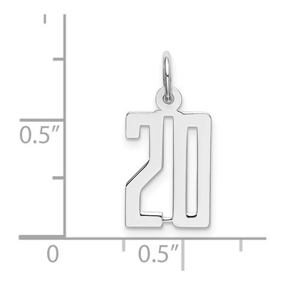 Sterling Silver Number 20 Charm – view 4