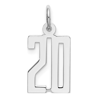 Sterling Silver Number 20 Charm
