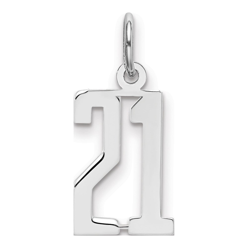 Sterling Silver Number 21 Charm