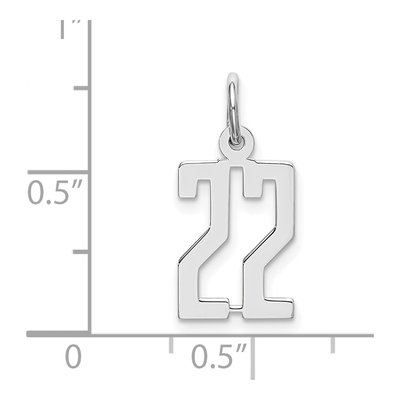 Sterling Silver Number 22 Charm – view 4