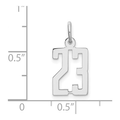 Sterling Silver Number 23 Pendant – view 4