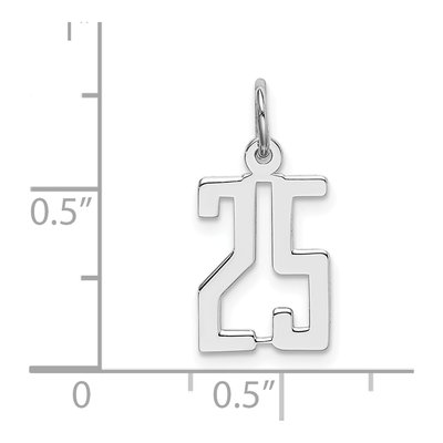 Sterling Silver Number 25 Pendant – view 4
