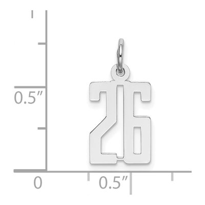 Sterling Silver Number 26 Pendant – view 4