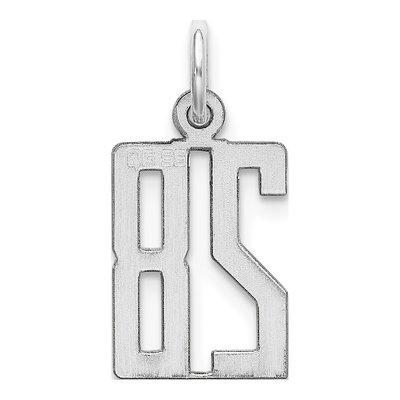 Sterling Silver Number 28 Charm – view 5